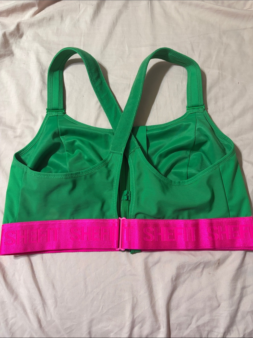 SHEFIT Ultimate Sports Bra Kelly Green High Impact Front Zip NWOT Size 5Luxe - Picture 8 of 11